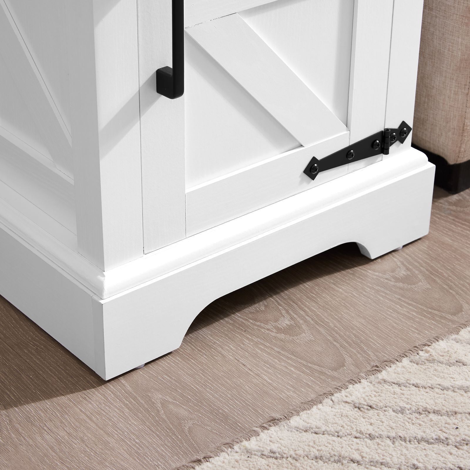 Farmhouse End Table Nightstand Rectangular Farmhouse End Table with Barn Door