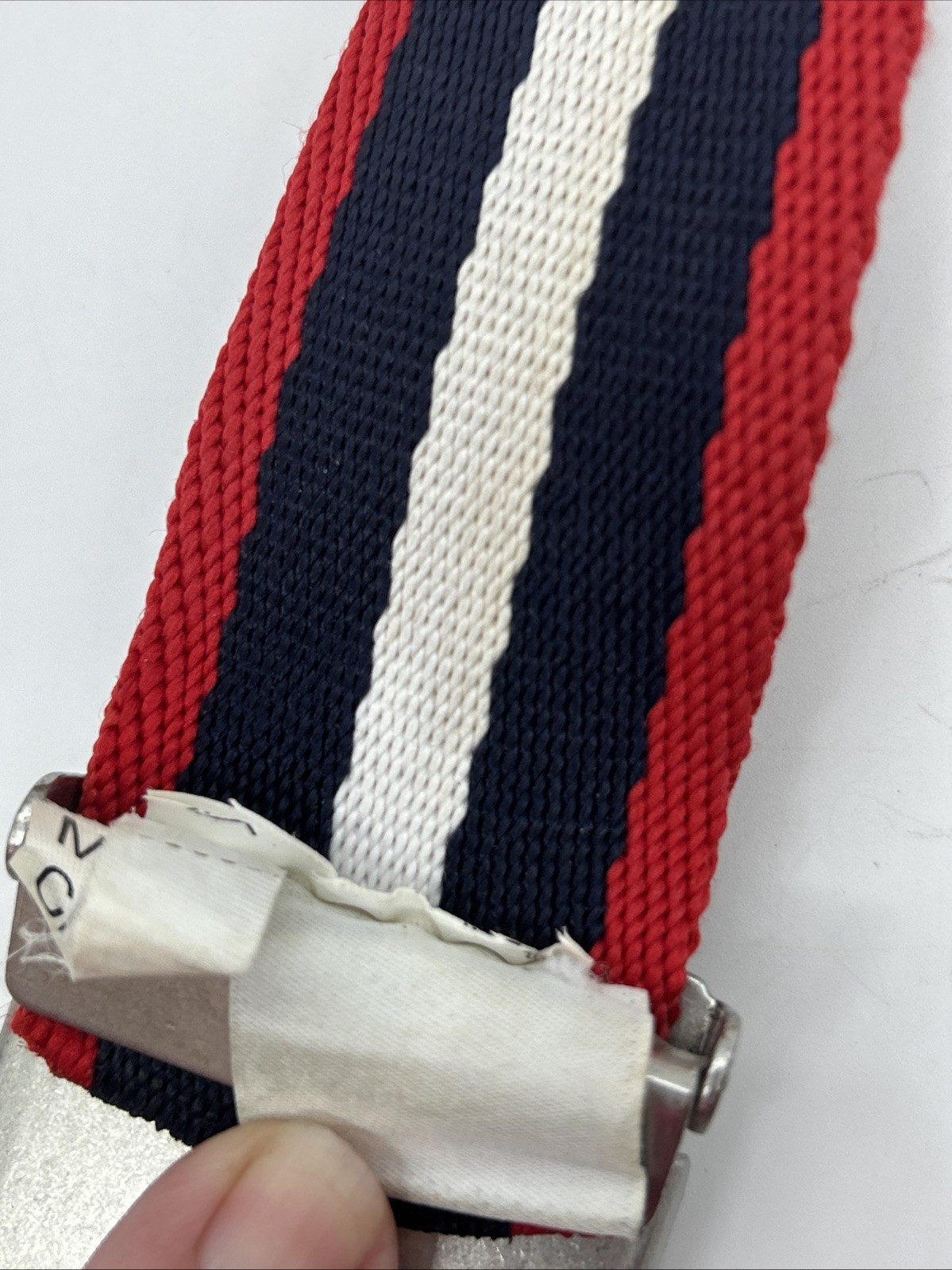 BMW Motorsport Men's Belt 115cm Webbing Metal Buckle Red White Blue