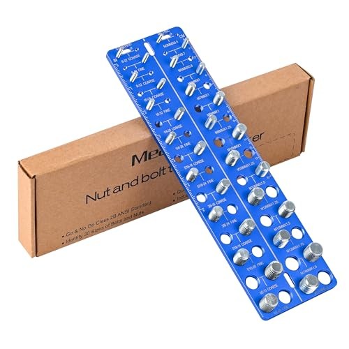 30-in-1 Nut & Bolt Thread Checker – Standard & Metric Thread Gauge Tool with