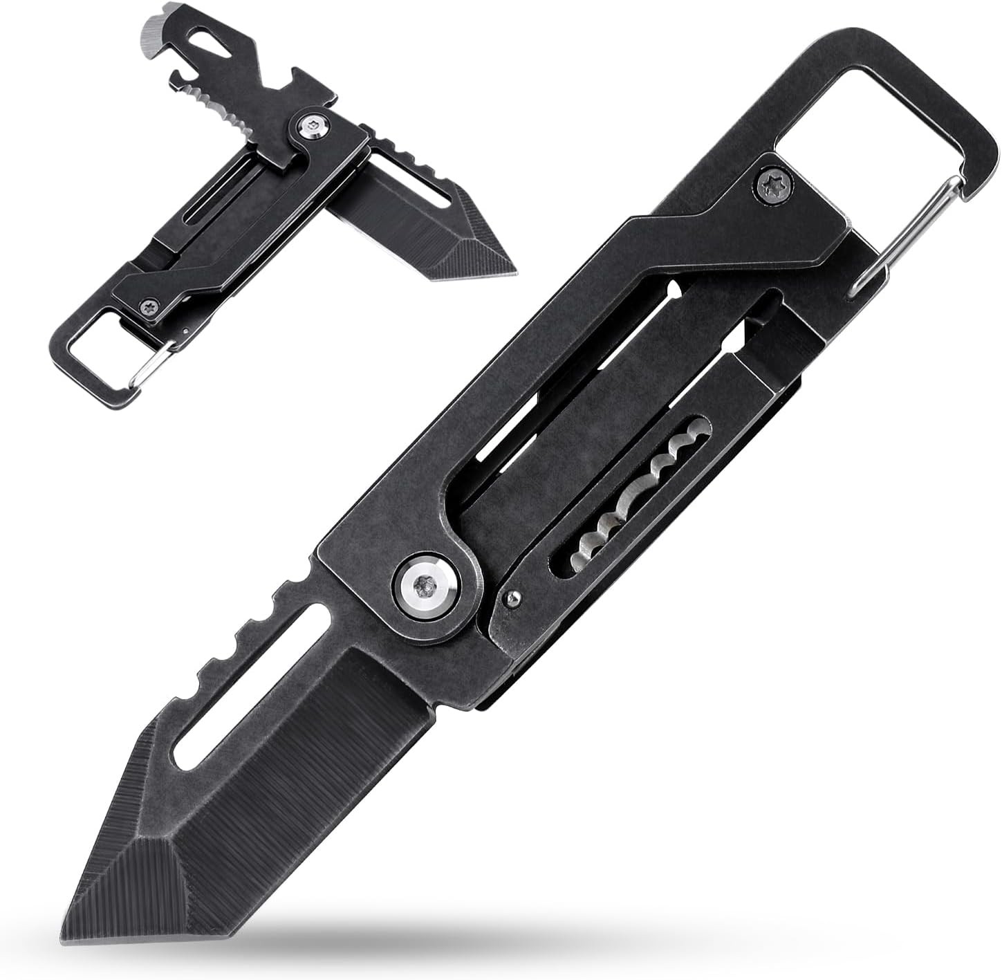 Keyring knife, clip-on multi-tool, short knife with keyring,
