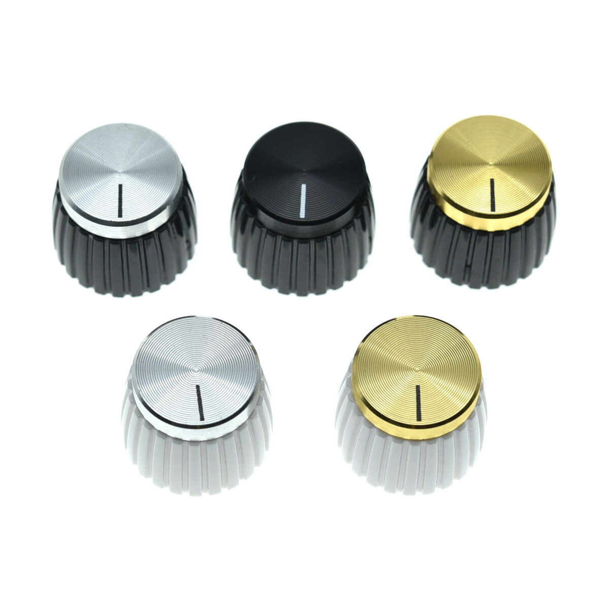 10x Guitar Amplifier-Knobs-Black-w-Black-Cap-Push-on-fit-Marshall-Amplifier