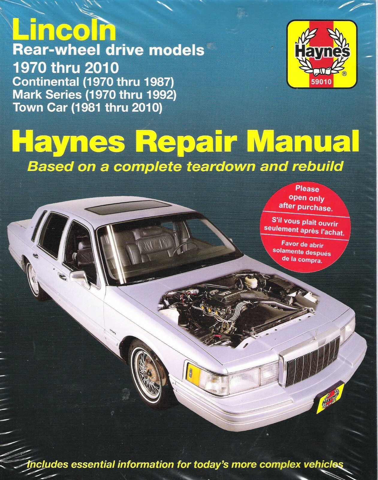 NEW PRINTED MANUAL 1970-2010 Lincoln Continental Mark/Town Car RWD Repair 8124