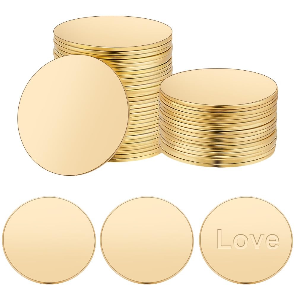 PH PandaHall 100pcs Metal Stamping Blanks Brass Round Plate 15mm Discs...