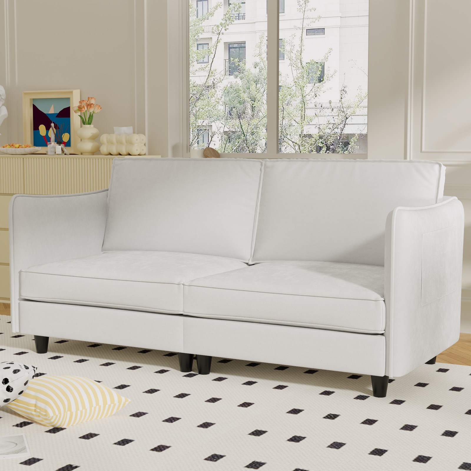 74.27'' Loveseat Sofa, 2 Seater Comfy Couch,Mid Century Modern Designed for S