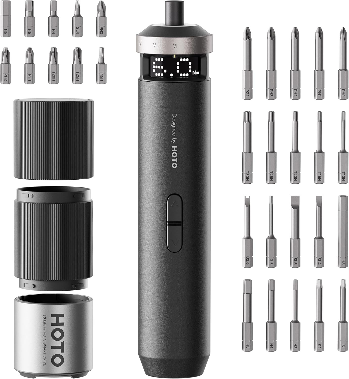 Pixeldrive Electric Screwdriver, Smart Display, 6 Torque Settings, 0.5 to 6 N·M,