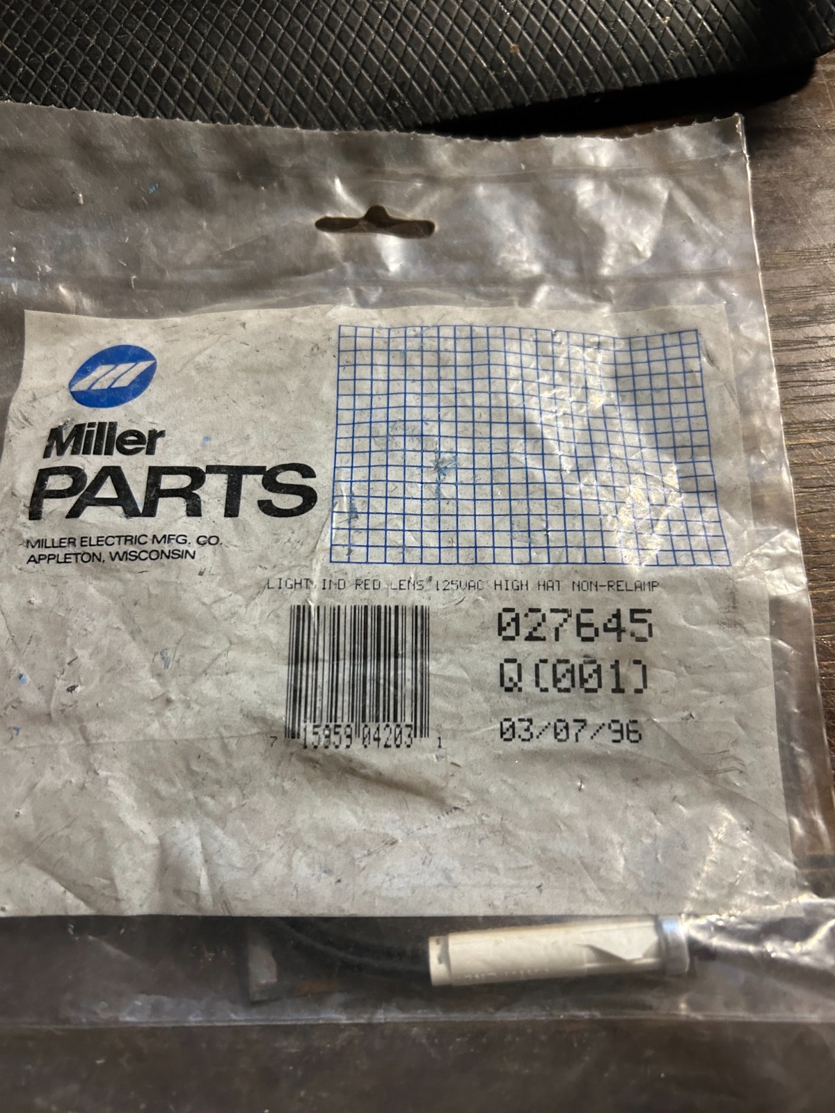 Miller Electric - 027645 - LIGHT, IND RED LENS 125VAC