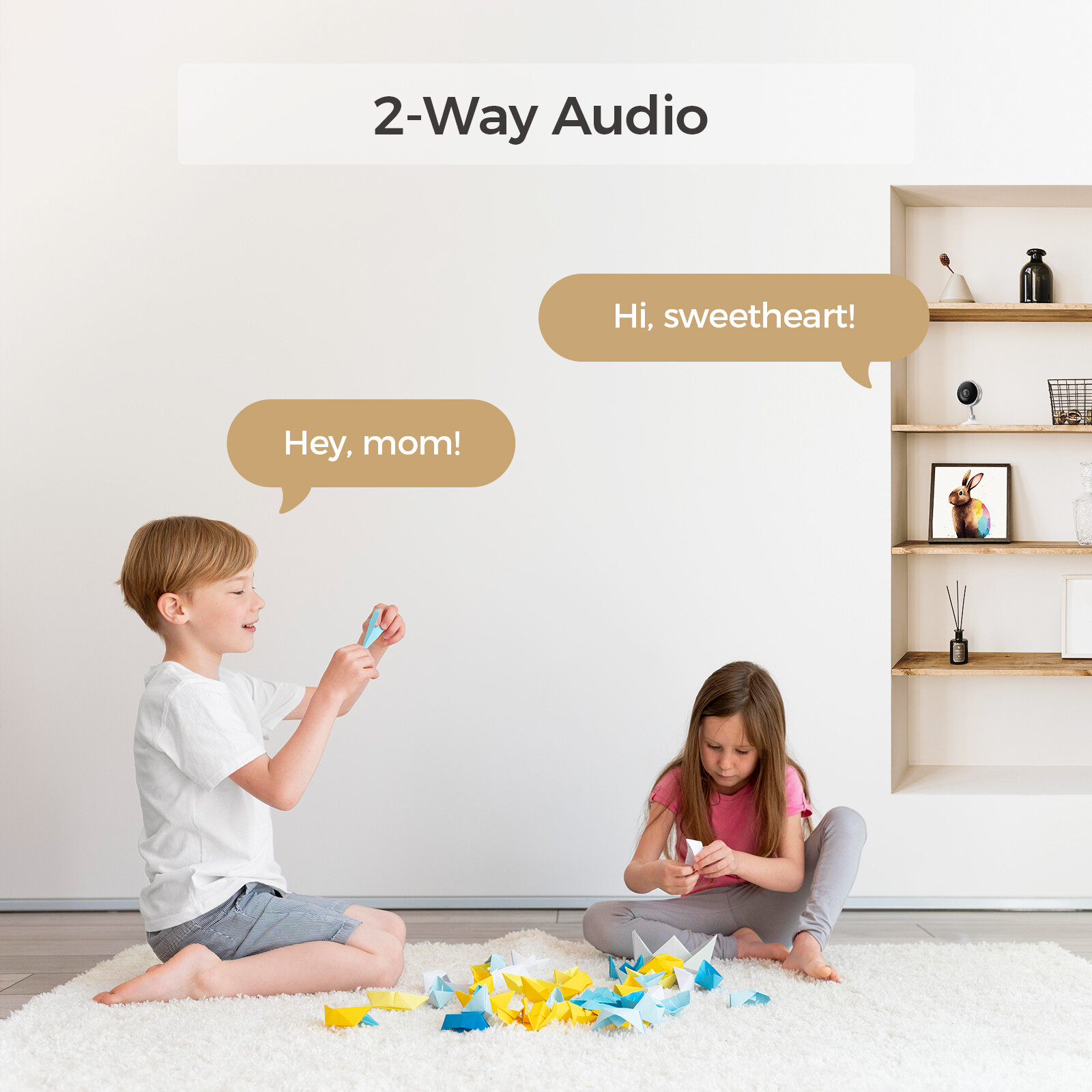 Indoor 2K Home Security Camera Wi-Fi Motion Detection Night Vision APP Control