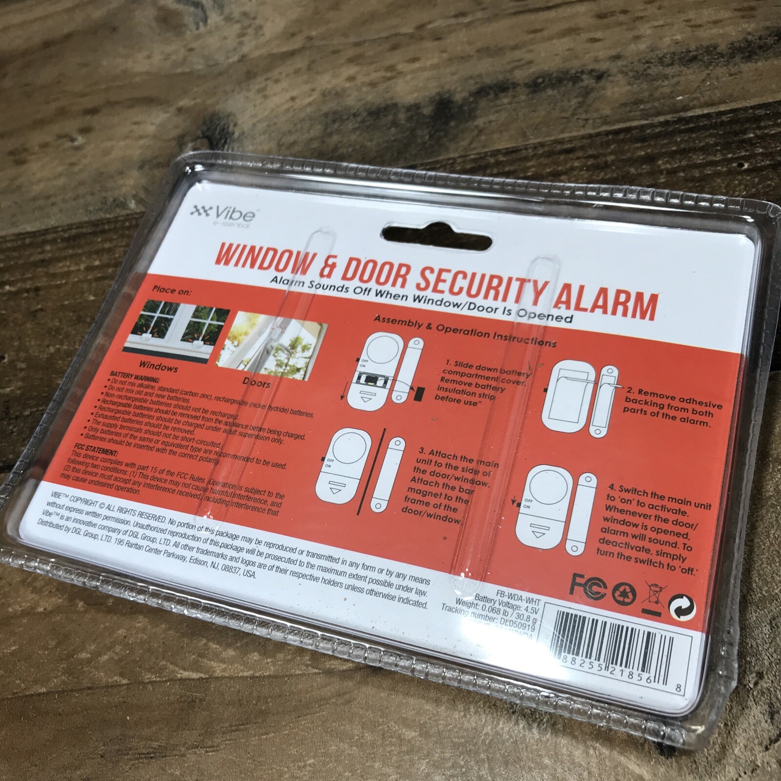 New Vibe e-ssentials Window & Door Security Alarm Simple Install 2-pack