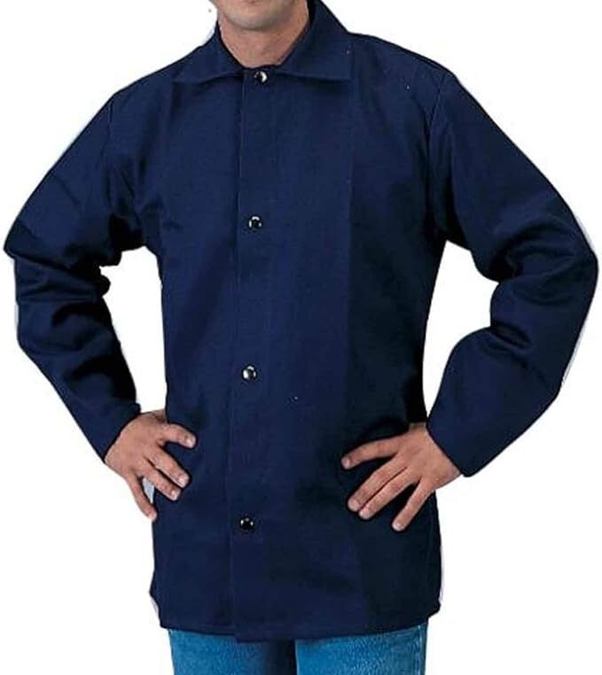 Tillman 6230BL 9oz FR Cotton Flame Resistant 30" Jacket - Navy Blue - Large
