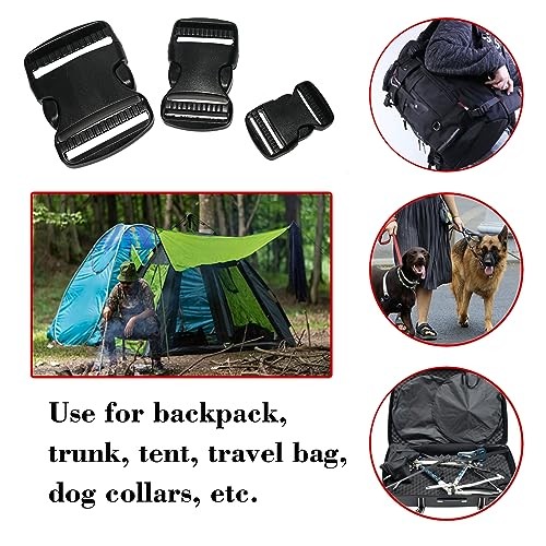 Flat Dual Adjustable Plastic Quick Side Release Plastic Buckles and Tri-glide,