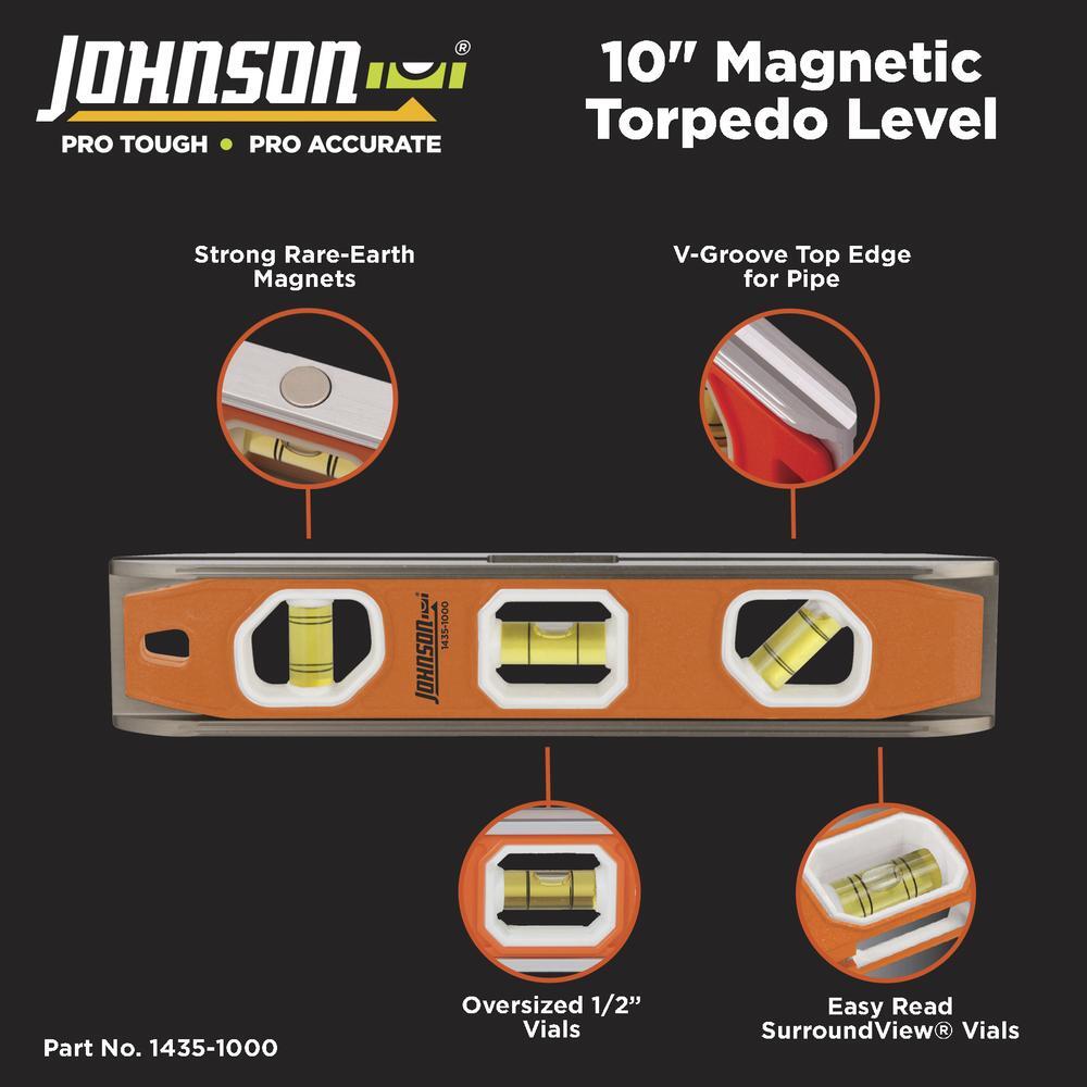 Johnson Level 10" Magnetic Big J Torpedo Level