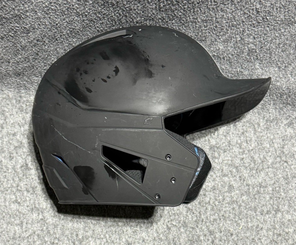 Champro MD Baseball Helmet - BLACK - Size Large 6 1/2 - 7 - “R” Decal