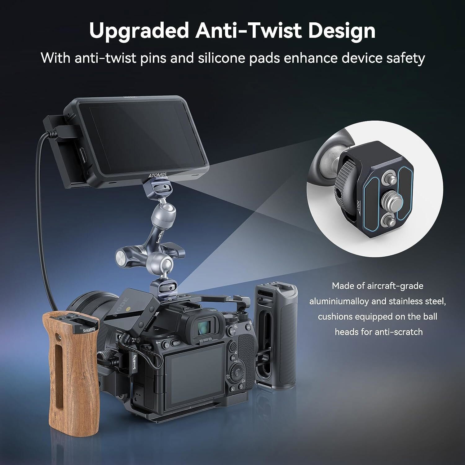 SmallRig 7" Rosette Magic Arm, Articulating Arm with 1/4"-20 Screws for Camera