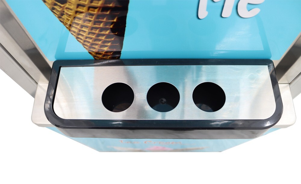 3 Flavor Soft Ice Cream Maker 110V Movable Large Capacity Hardness Adjustable