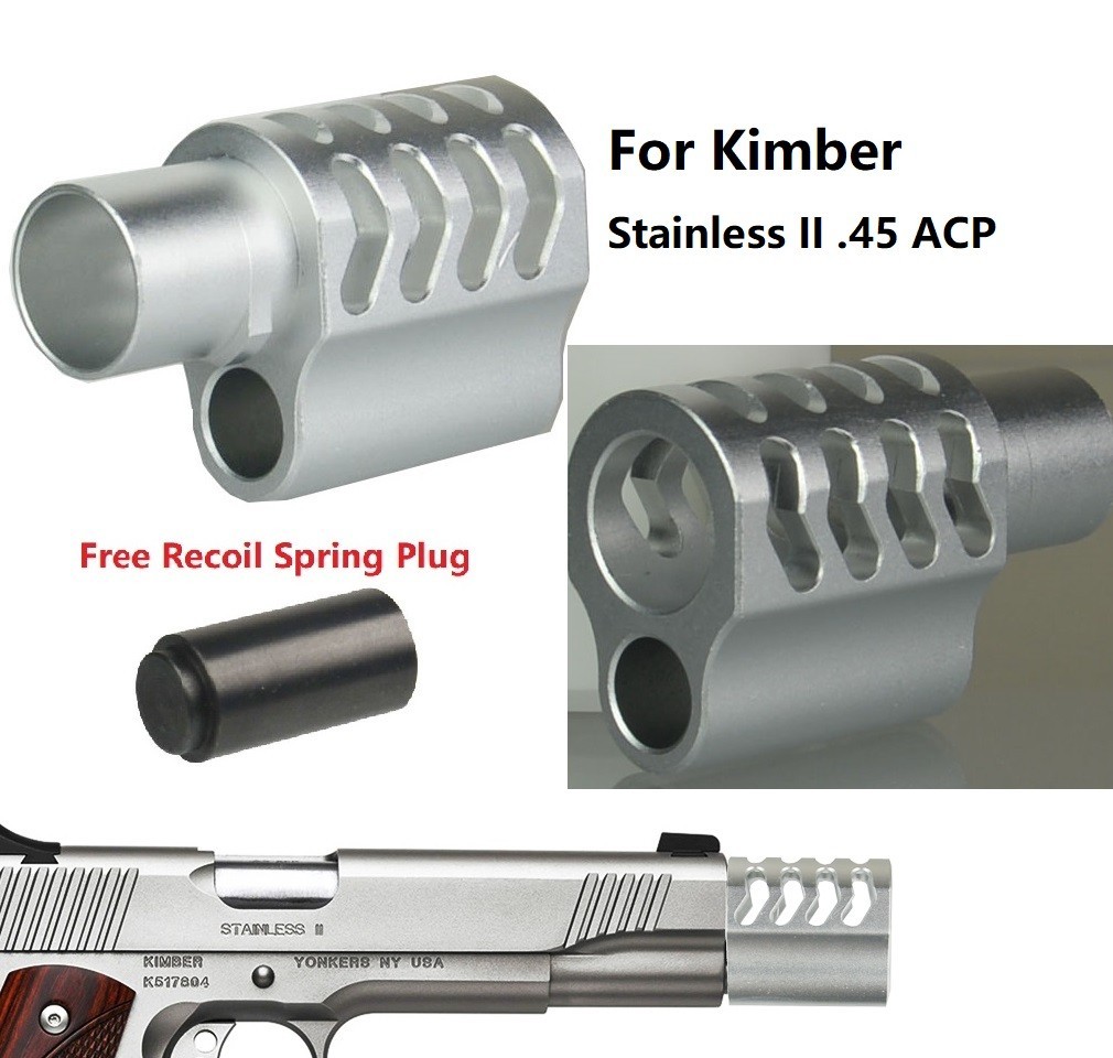 1911 .45 ACP Muzzle Brake Compensator Al Anodized Silver Grey F Kimber Stainless