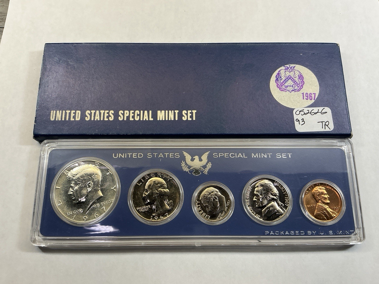 1967 Special Mint Set SMS w/5 Coins in OGP and Silver Kennedy 052626 93tr