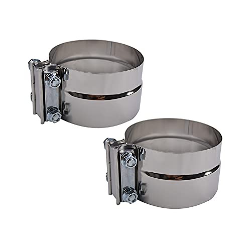 4 inch Exhaust Clamp Stainless Steel Muffler Band Clamps for 4" 4" - 2 PCS