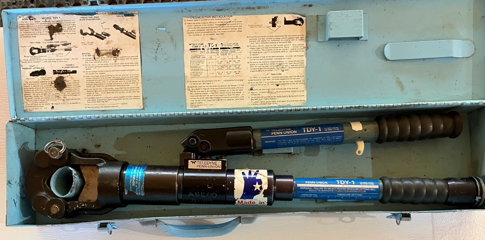 Penn-Union TDY-1 Dieless Crimper in case