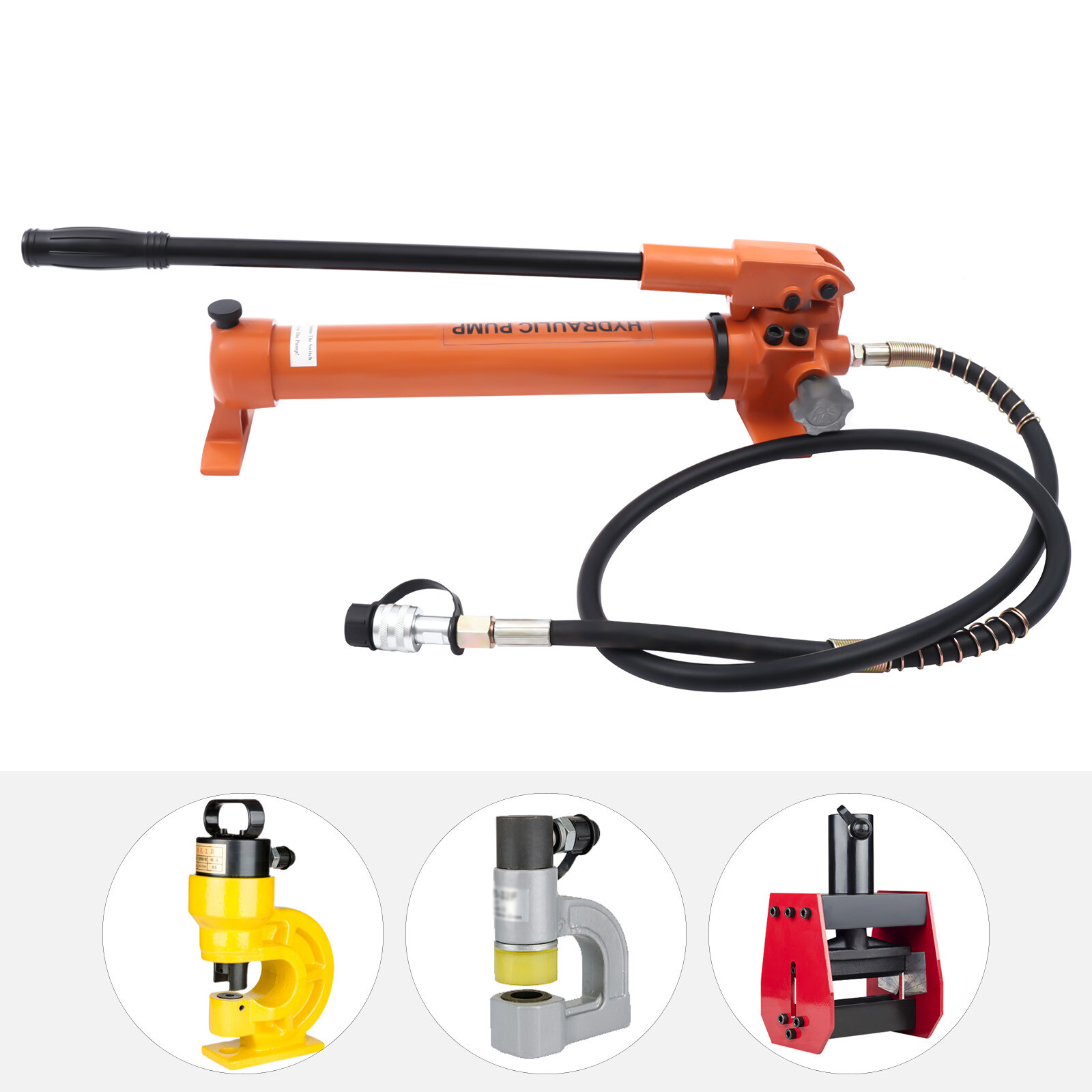 Manual Hydraulic Hand Pump Set 10000psi Oil Storage 900CC 10&4 Ton 2 Speed USA