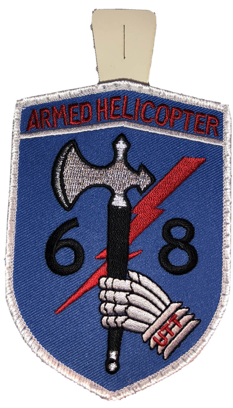 Patch Vietnam Armed Helicopter 68 UTT. Button Hole.  New