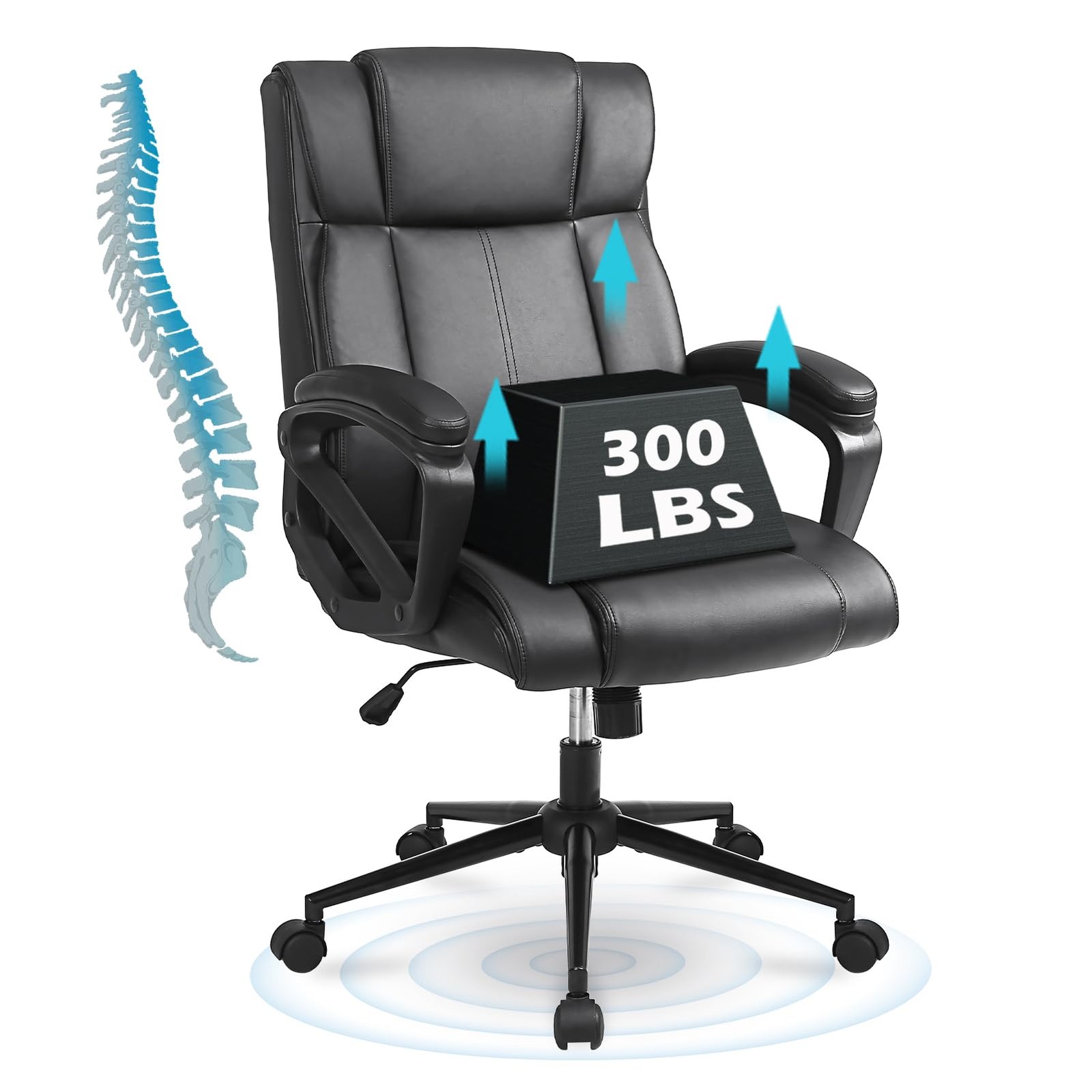 Executive Office Chair with Thicken Armrest, Ergonomic Home Office Desk Chair...