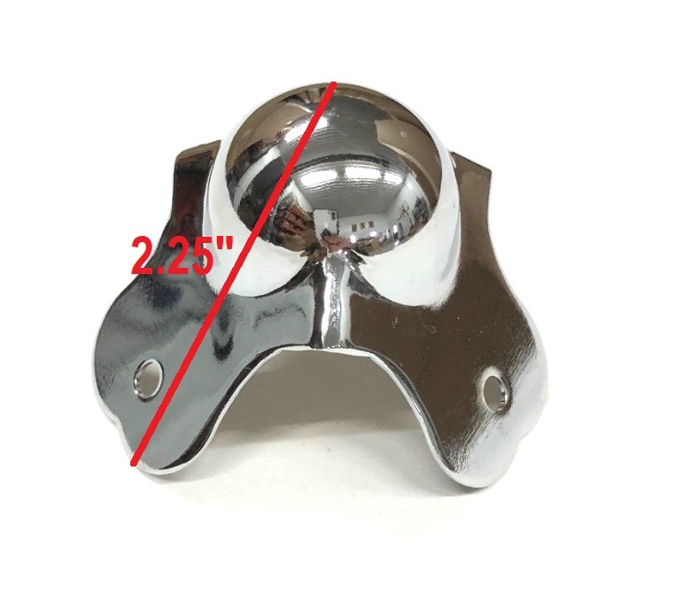 (4) Pack Chrome Polished Steel Road Flight Case Ball Corner Protector (Small)