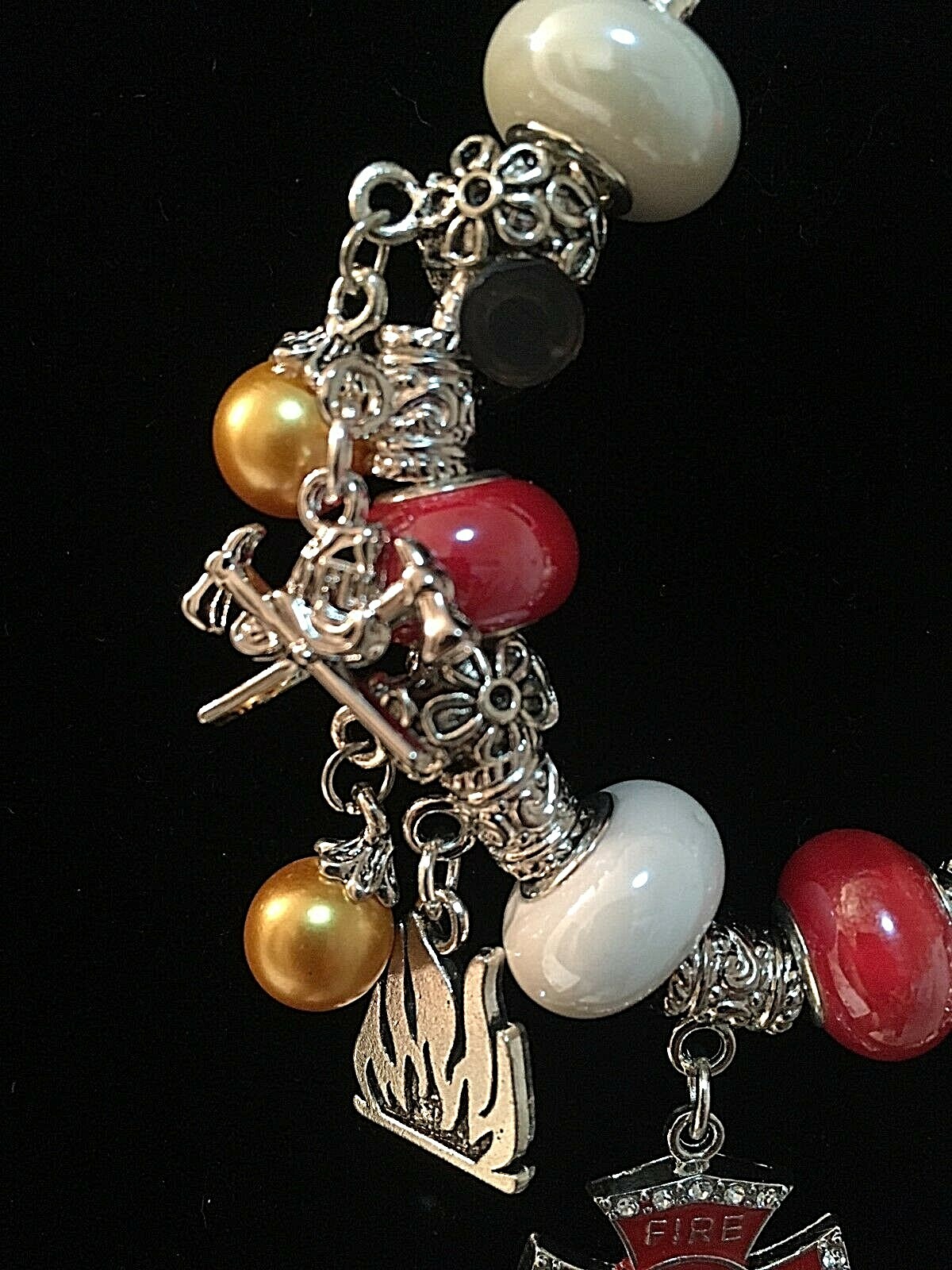 Firefighter & Frist Responder Silver Snake Chain bracelets Version #1