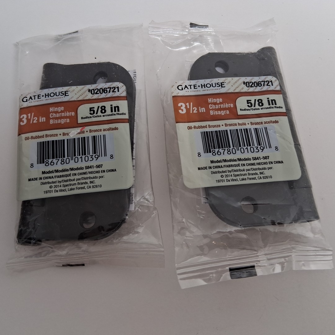 2× Gatehouse 3.5" Door Hinges 5/8" Radius Oil‑Rubbed Bronze #0206721 New