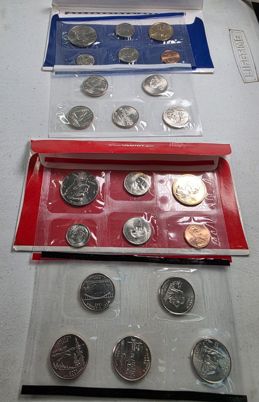 2005 P & D United States Mint Uncirculated  22-Coin Set - Flat Packs