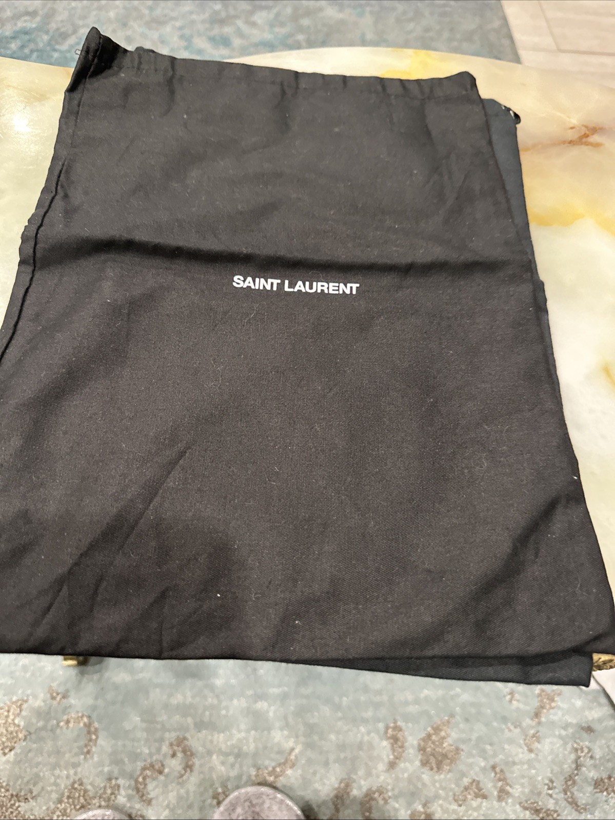 Saint Laurent Paris Black Cloth Lined Dust Bag 10”x14”Drawstring