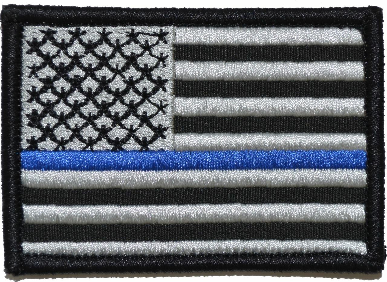 Thin Blue Line US Flag - 2x3 Hat Patch