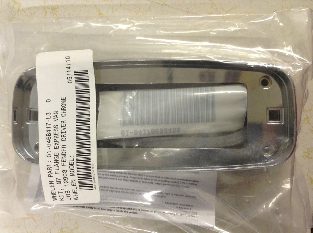 WHELEN Chrome Plastic Flange Lighthead Housings Right & Left NEW.