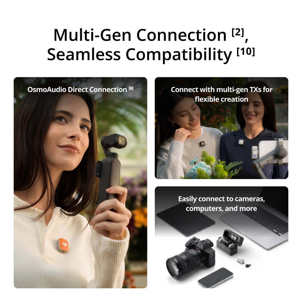 Mic Mini 2 (2 TX+ 1 RX+ Charging Case) Wireless Microphone for iPhone/Camera