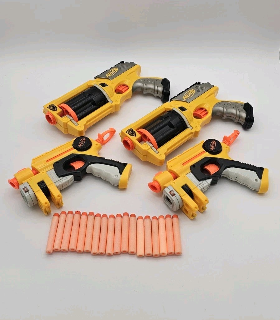Nerf N-Strike Maverick Rev, Lot Of 4 Guns & Ammo
