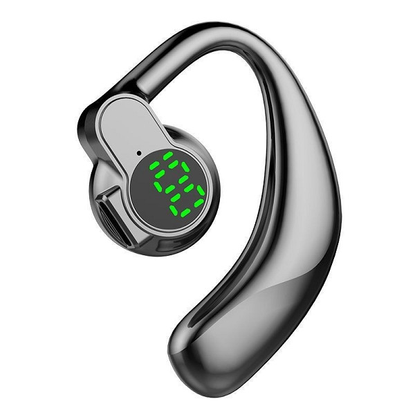Single Earphone, Open-Ear Bluetooth 5.4 Headphone, LED Digital Display, L&R Ears