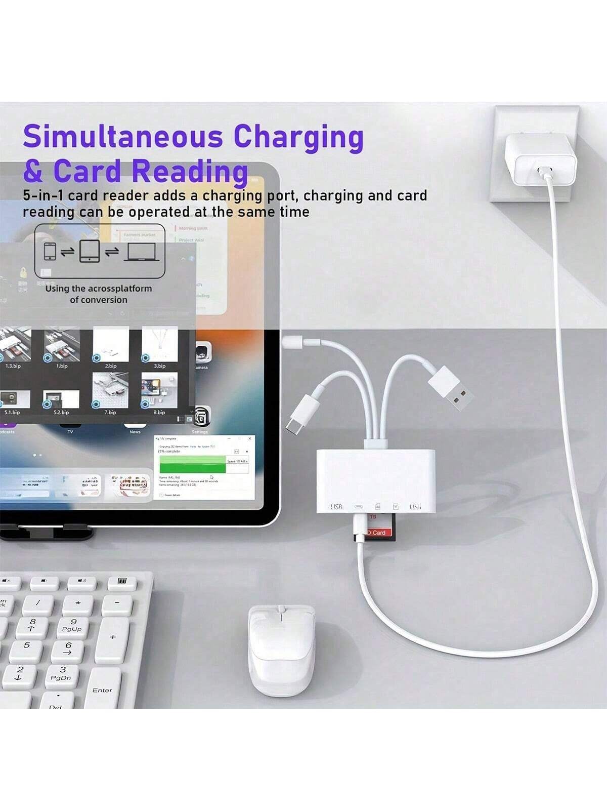 5 in 1 Memory Card Reader USB 3.0 OTG Adapter SD Card Reader For iPhone/iPad