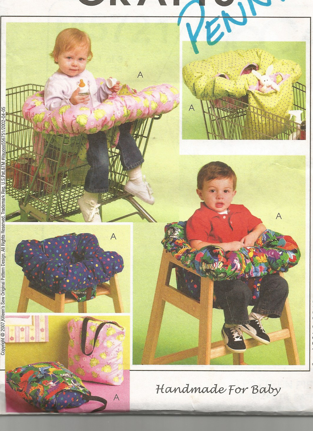 5721 McCalls Sewing Pattern UNCUT 3 in 1 Shopping Cart Baby Seat Cover