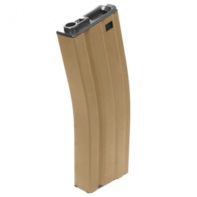 FN Herstal SCAR L Airsoft Rifle 450rd AEG Hi Cap Magazine Clip Metal Tan 50122