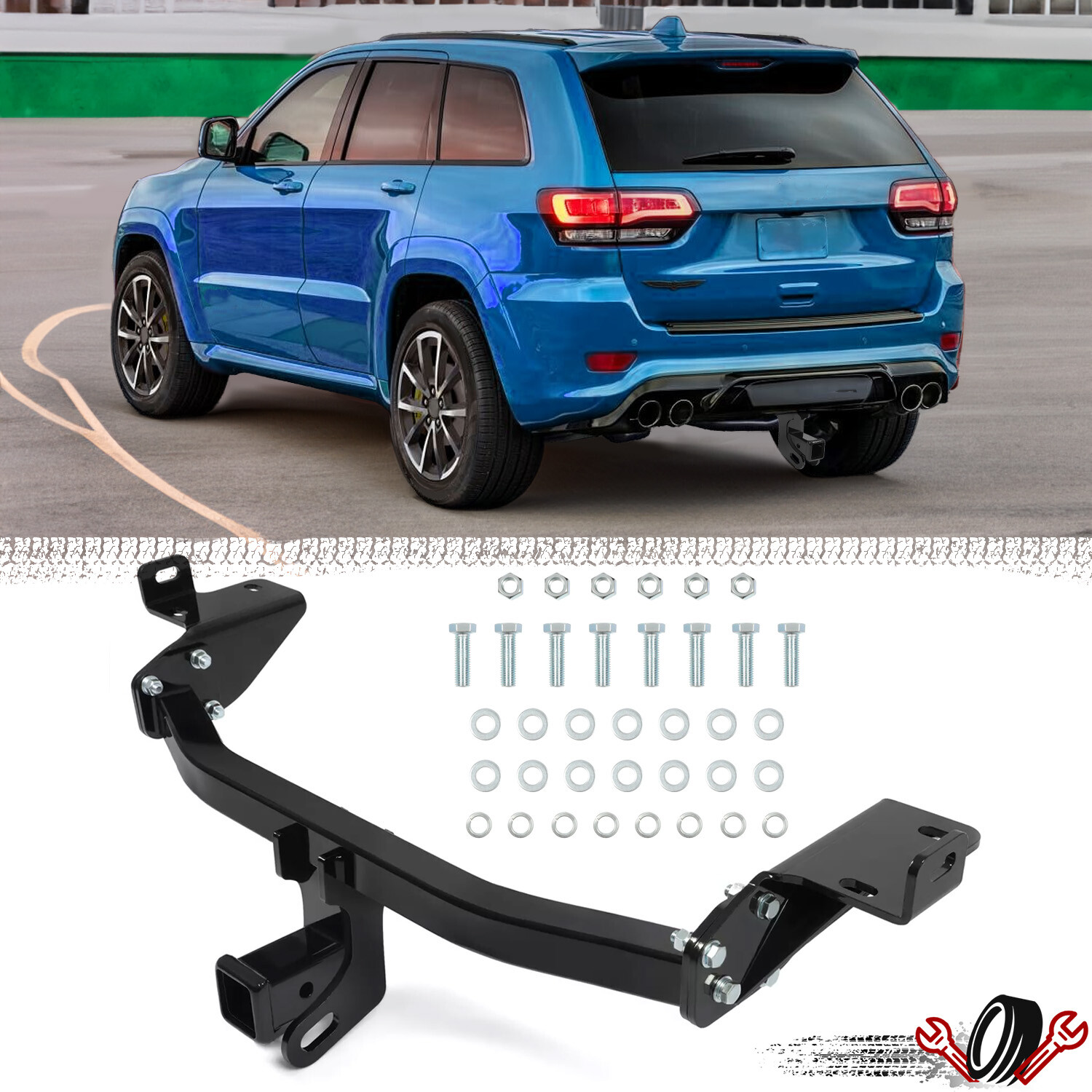 Class 3 Trailer Hitch 2" Receiver For 2014-2018 Jeep Cherokee Black Towing Hitch