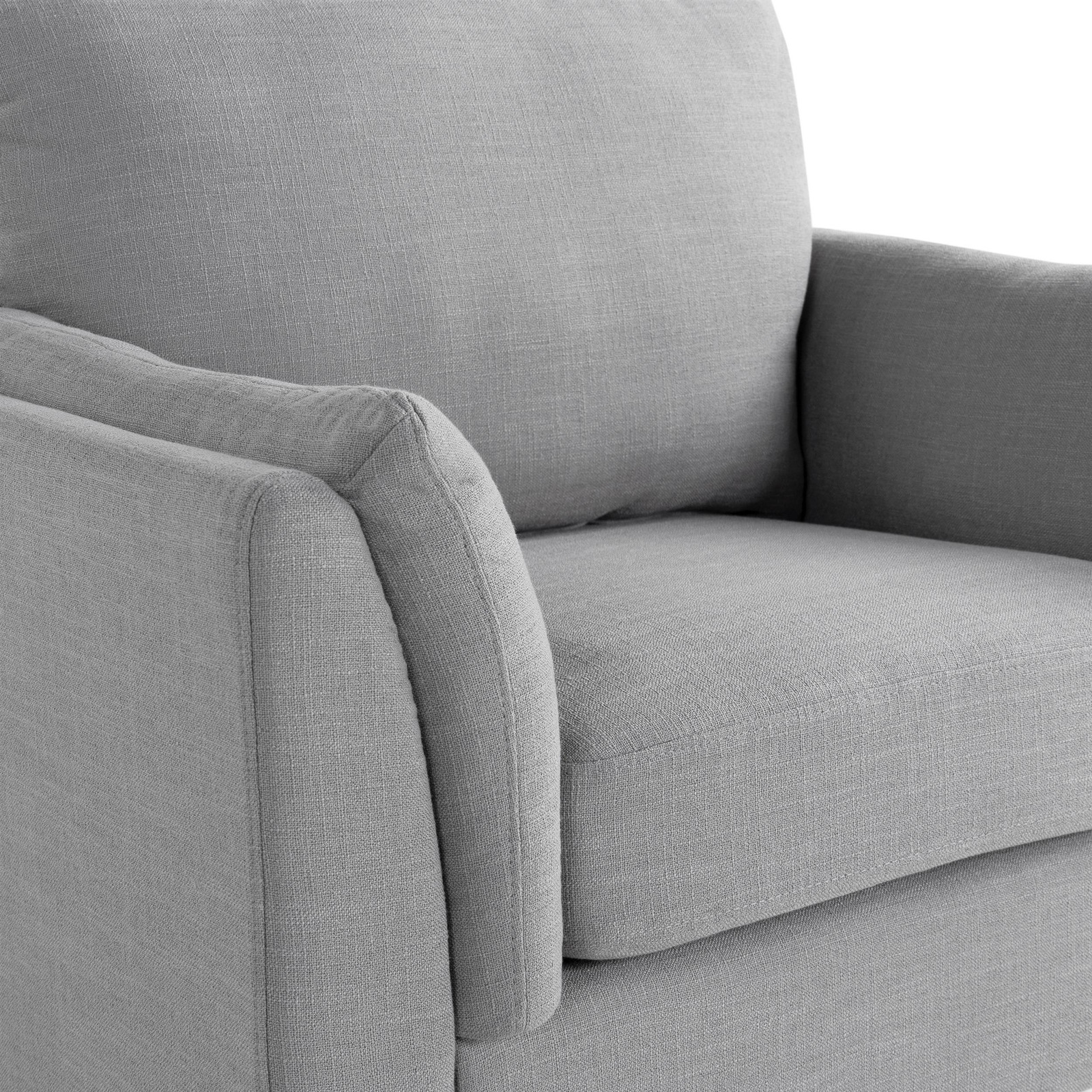 Studio Living Statham Arm Chair in Light Gray Woven Fabric Upholstery