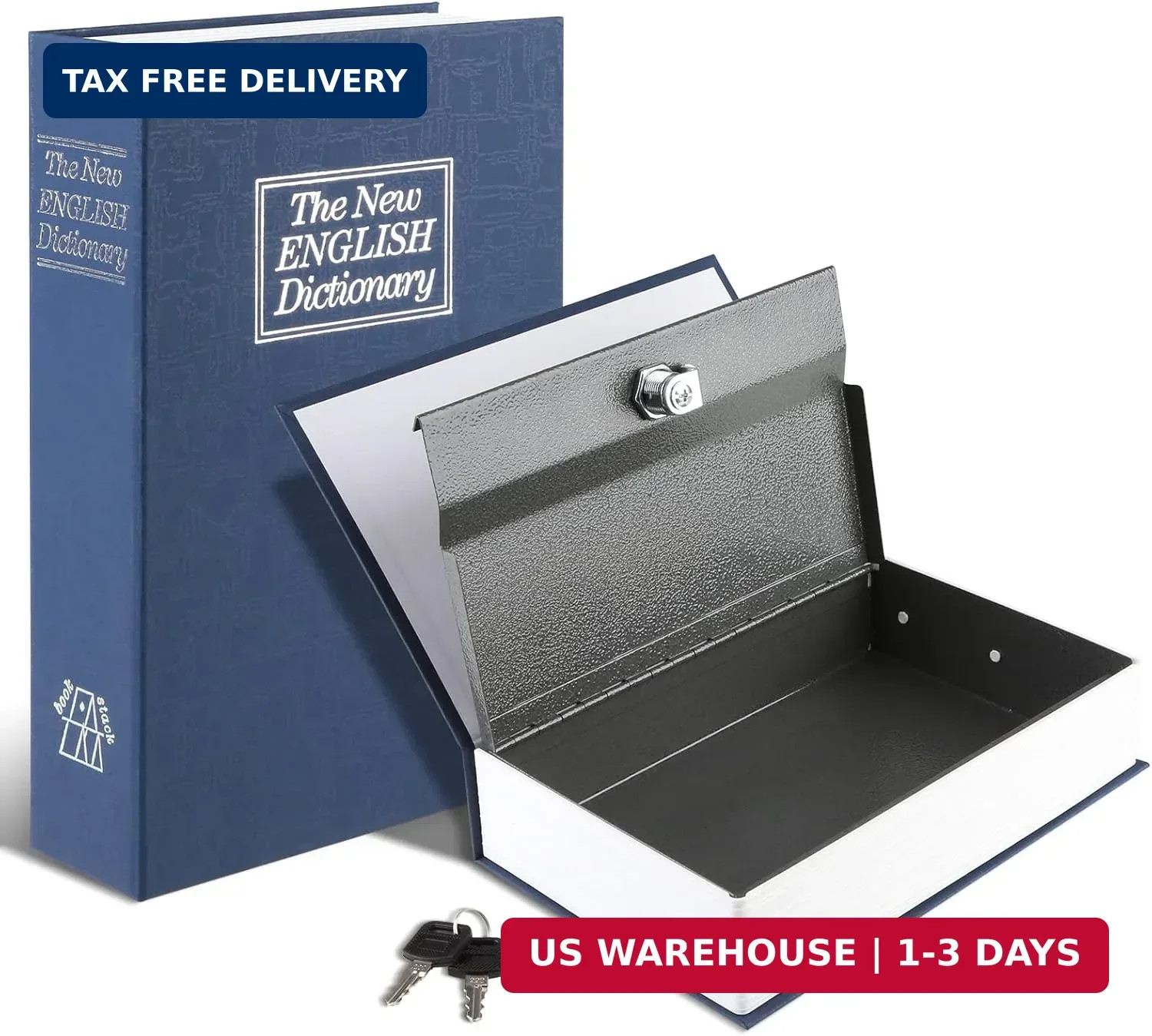 Tahoe trails Book Safe with Key Lock, Portable Metal Safe Box, Dictionary Divers