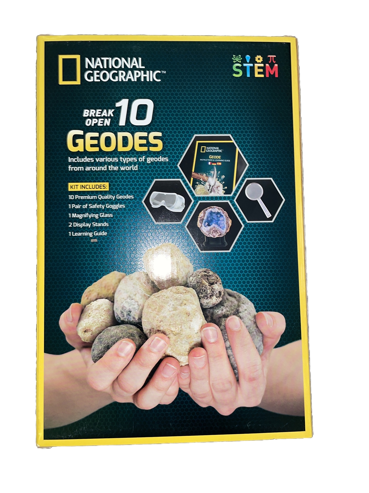 National Geographic STEM Break Open 2 Geodes Crystal Treasure NIB