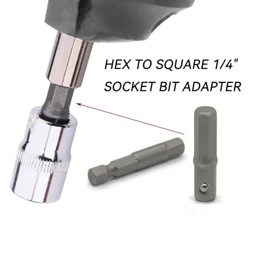 1/4 hex to Square socket adapter,6.35mm Socket Bit Adapter,Power Tool