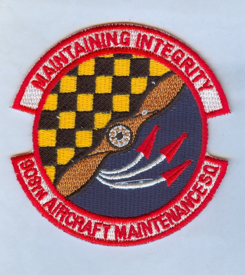 USAF / US Air Force 908th AIRCRAFT MAINTENANCE SQUADRON - A GREAT PATCH .... X