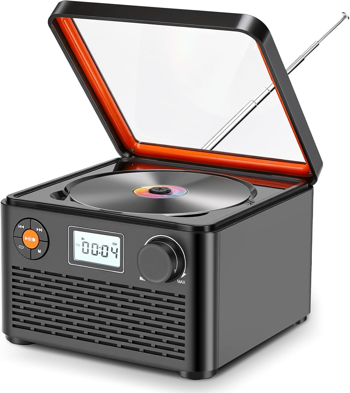 Boombox CD Player with Bluetooth, 6-in-1 Portable CD Player with Speakers & FM R
