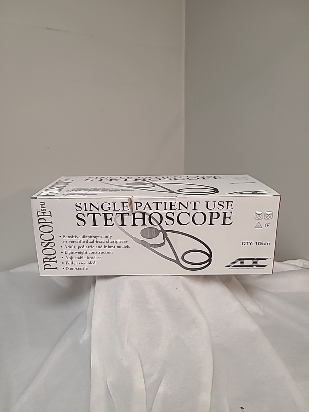 PROSCOPE SINGLE PATIENT USE STETHOSCOPE CASE OF 10 664 Yellow 32"