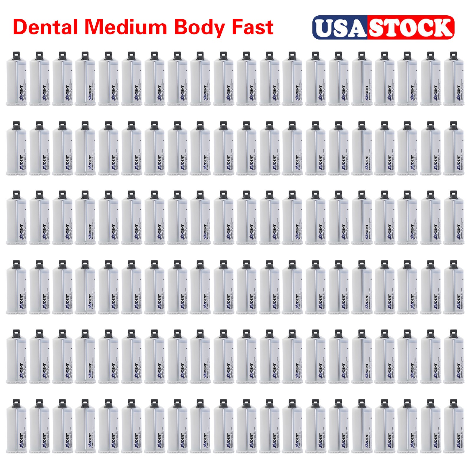 1-120* MEDIUM BODY Impression Material FAST SET 50ml Cartridges VPS+5*Mix Tips