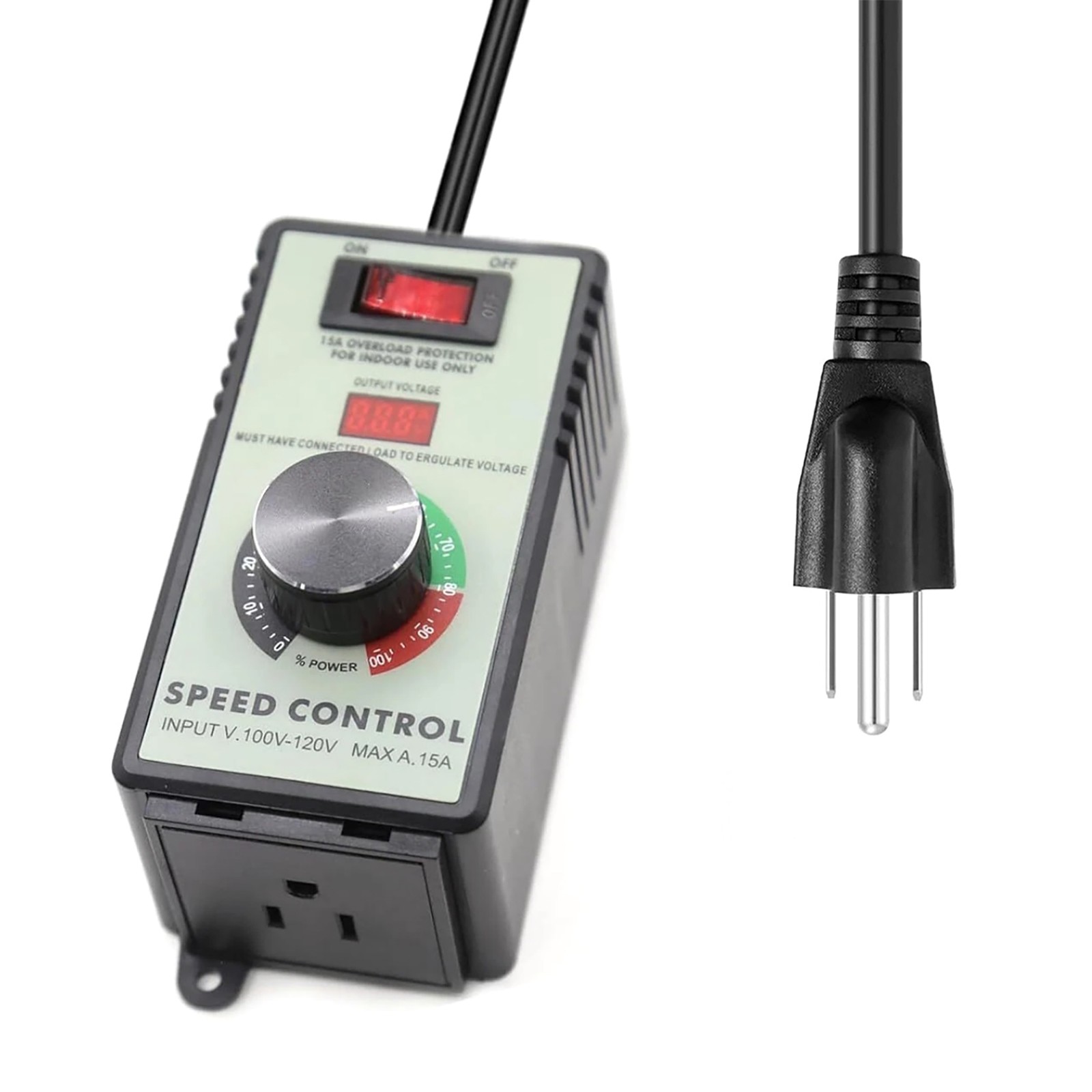 Professional 120V AC Motor Speed Controller with LED Display for Power Tools Use