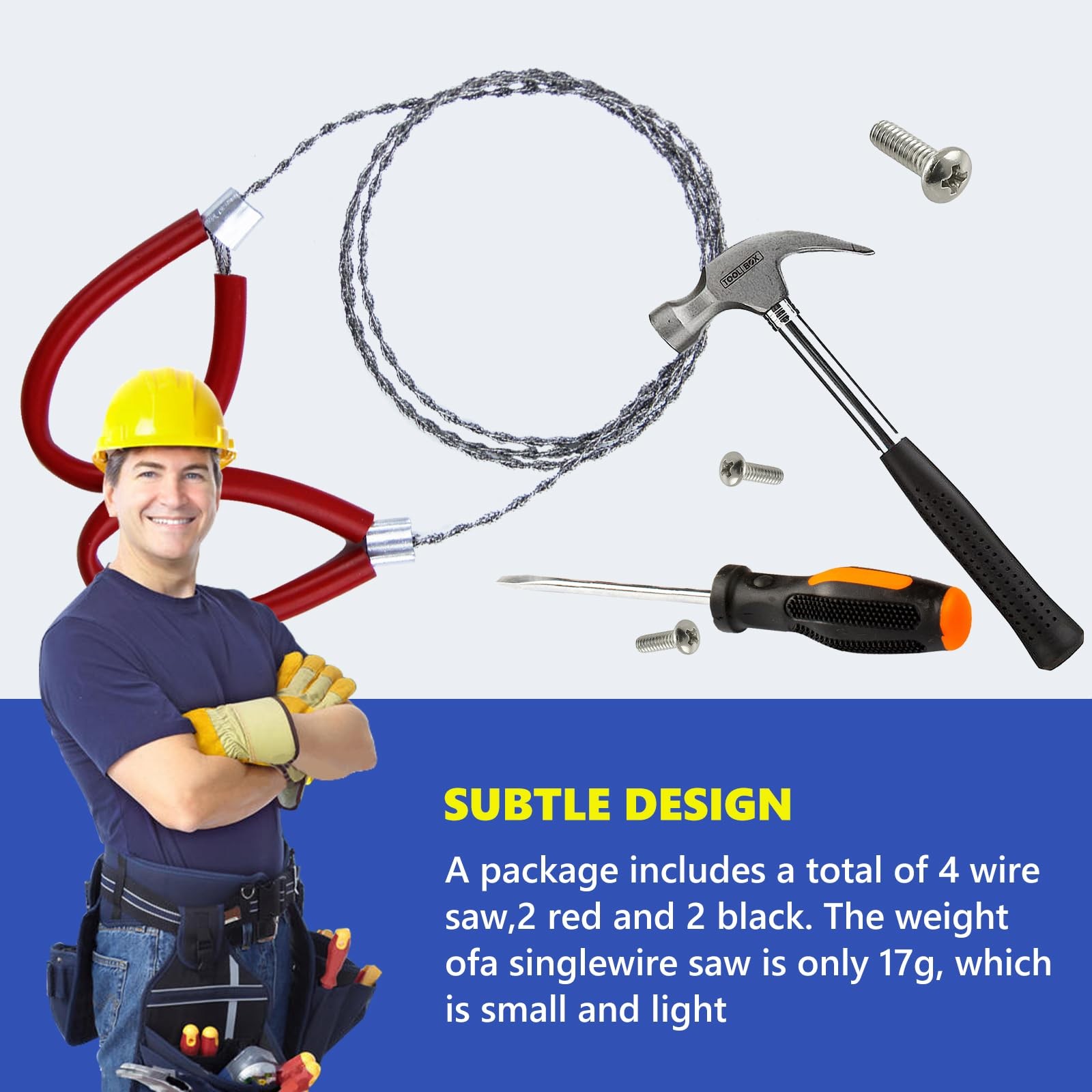 4 Pcs Stainless Steel Cable Saw, Metal Wire Saws Hand Pocket String 2