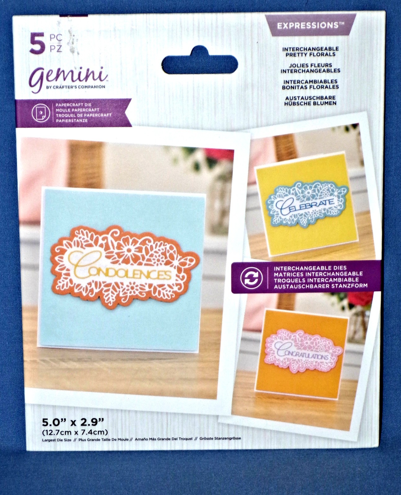 Crafters Companion Interchangeable Pretty Floral Die Sentiment Gemini Expression